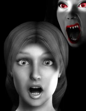Vamp Scare Stock Illustration