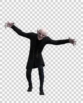 Vampire attacking. 3d illustration isolated on transparent background. Stock Illustration