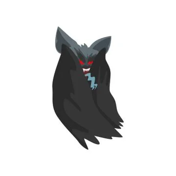 Vampire bat in black cape vector Illustration on a white background Stock Illustration