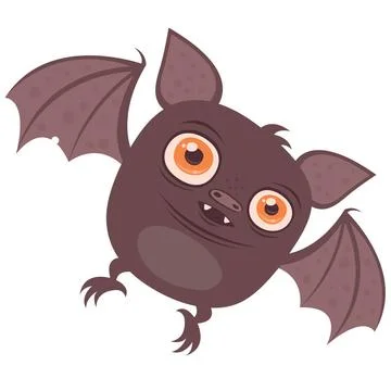 Vampire Bat Cartoon Vector cartoon illustration of a cute chubby Vampire B... Stock Photos