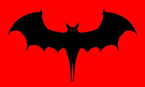 Vampire Bat On A Red Background Stock Illustration