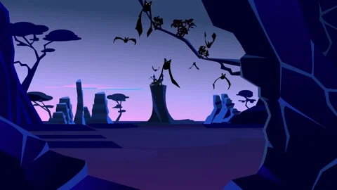 Vampire bats flying at night Stock Footage 242467902