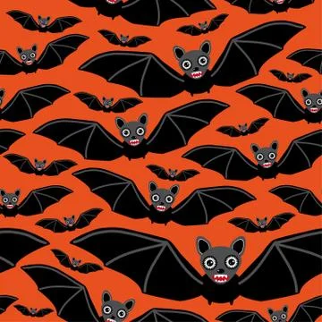 Vampire bats on orange background. vector Stock Illustration