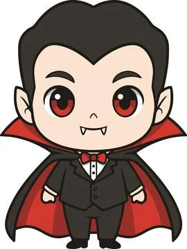 Vampire boy, minimal simple vector illustration Stock Illustration