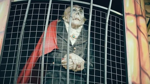 Vampire in a cage Stock Footage 75249464