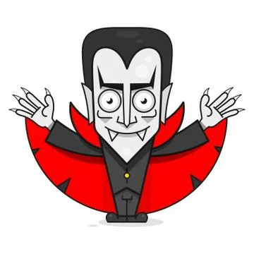 Vampire Character. Funny Vector Illustration. Cute Cartoon Scary Funny Charac Stock Illustration
