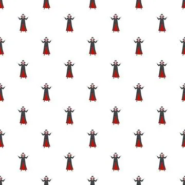 Vampire character repeating pattern for halloween design Stock Illustration