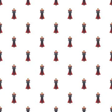 Vampire character repeating pattern for halloween background Stock Illustration