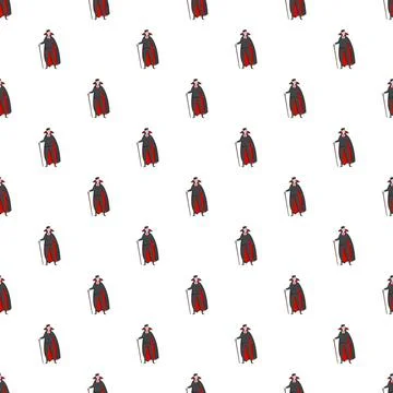 Vampire count character repeating seamless pattern for halloween Stock Illustration