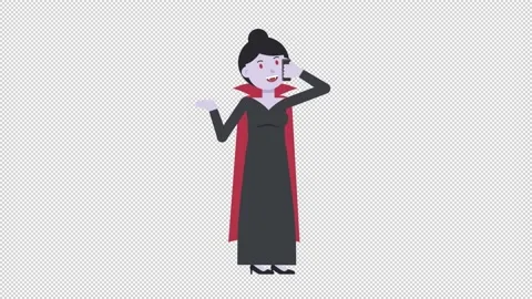Vampire Countess Talking on the Phone Happy Video stock 205050983