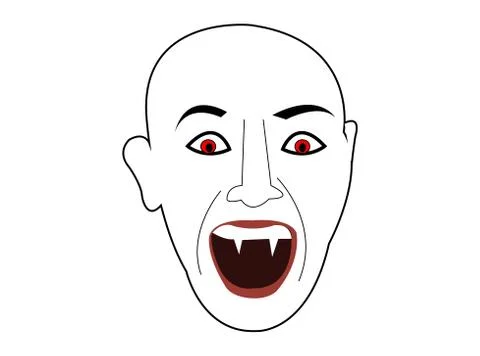 Vampire demon face head Stock Illustration