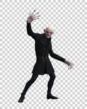 Vampire demon in taunting pose. 3d illustration isolated on transparent backg Stock Illustration