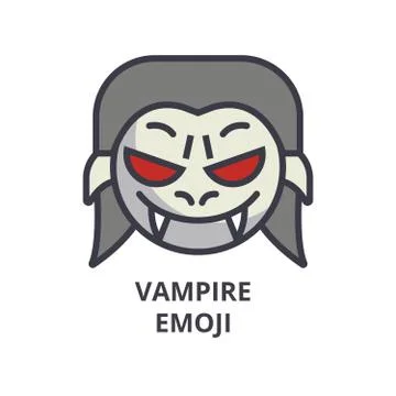 Vampire emoji vector line icon, sign, illustration on background, editable イラスト素材