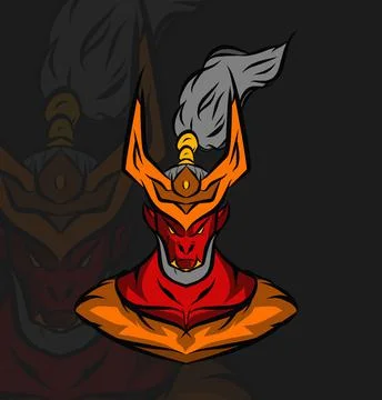 Vampire evil creature logo mascot on Halloween festival. Vector illustration. Stock Illustration