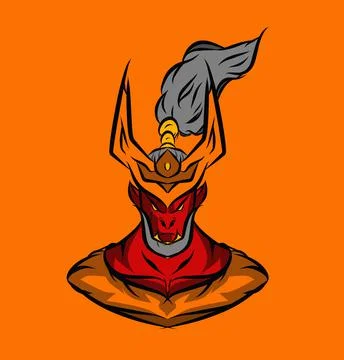 Vampire evil creature logo mascot on Halloween festival. Vector illustration. Stock Illustration