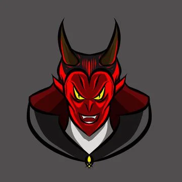 Vampire evil creature logo mascot on Halloween festival. Vector illustration. Stock Illustration