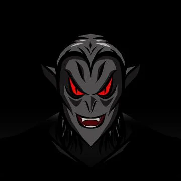 Vampire evil creature logo mascot on Halloween festival. Vector illustration. Stock Illustration