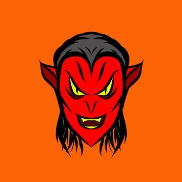 Vampire evil creature logo mascot on Halloween festival. Vector illustration. Stock Illustration
