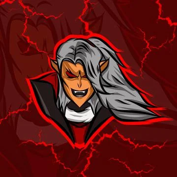 Vampire evil creature logo mascot on Halloween festival. Vector illustration. Stock Illustration