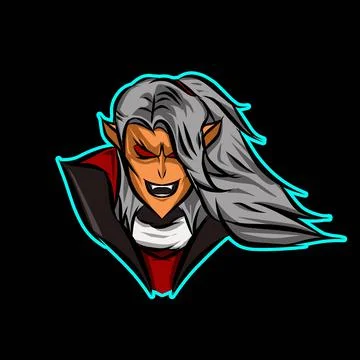 Vampire evil creature logo mascot on Halloween festival. Vector illustration. Stock Illustration