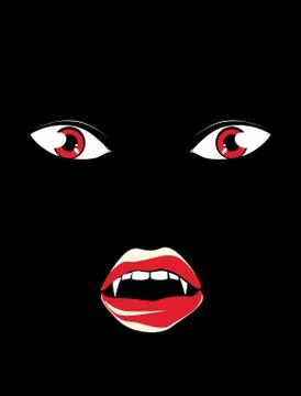 Vampire face in the dark Illustrazione stock