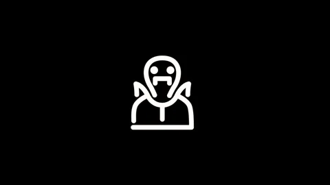 Vampire face white icon motion video Stock Footage 293997122