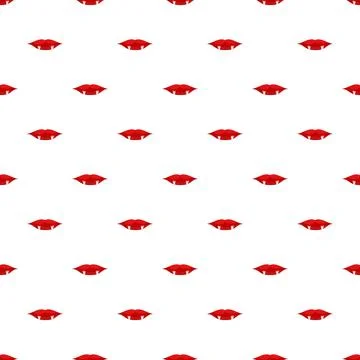 Vampire fangs and red lips seamless pattern Ilustración de archivo