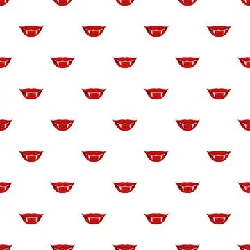 Vampire fangs mouth pattern for halloween design Stock Illustration