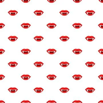 Vampire fangs mouth pattern for halloween or horror Stock Illustration