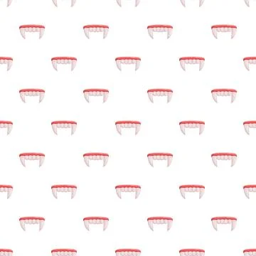 Vampire fangs pattern creating spooky halloween background design Stock Illustration