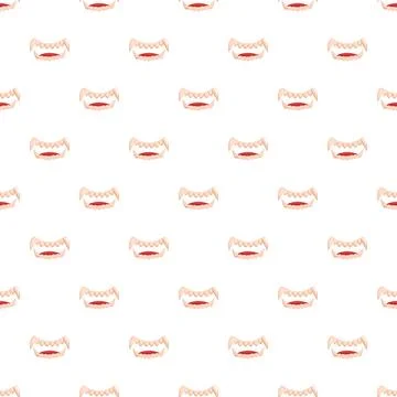 Vampire fangs seamless pattern creating halloween background Stock Illustration