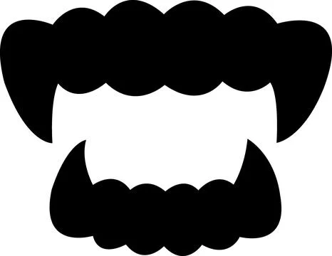 Vampire fangs sharp teeth graphic icon Stock Illustration