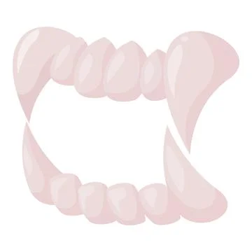 Vampire fangs showing teeth biting, halloween costume element Stock-Illustration