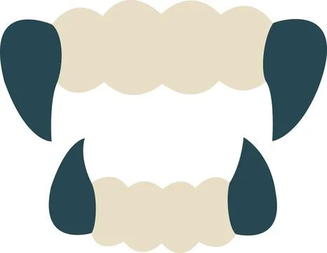 Vampire fangs teeth Halloween icon design Stock Illustration