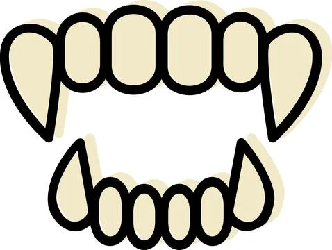 Vampire fangs teeth sharp monster jaw Illustration