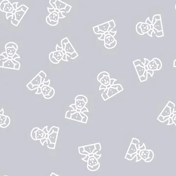 Vampire fantasy character line vector seamless pattern Stock Illustration