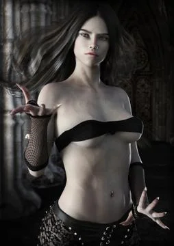 Vampire female Stock Illustration