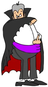 Vampire flipping the bird Illustrazione stock