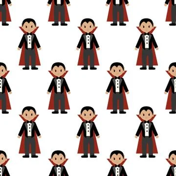 Vampire halloween costume pattern Illustrazione stock