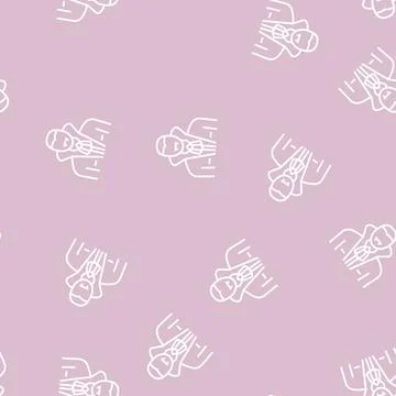 Vampire halloween line seamless pattern Stock Illustration