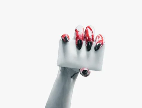 Vampire hand with empty card Stock Photos