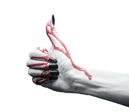 Vampire handshows thumb up gesture Stock Photos