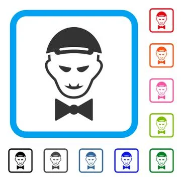 Vampire Head Framed Happy Icon Stock Illustration