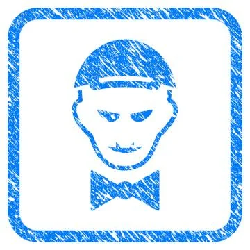 Vampire Head Framed Stamp Stock Illustration