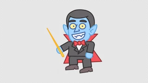 Vampire holds pointer and walks. Alpha channel 動画素材 283893371