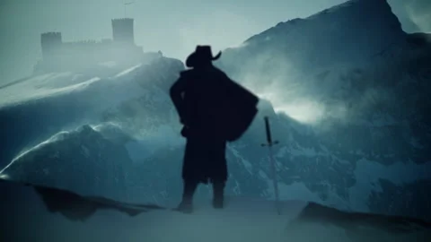 A Vampire Hunter Arrive to a Scary Castle Stock Footage 278234081