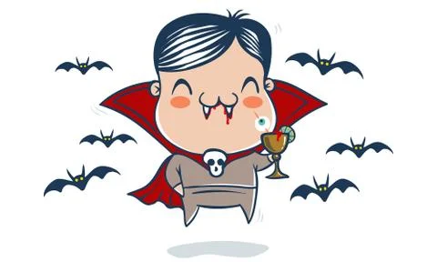 Vampire in kawaii style 스톡 일러스트