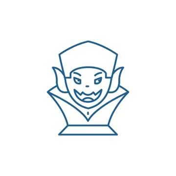 Vampire line icon concept. Vampire flat vector symbol, sign, outline Stock Illustration