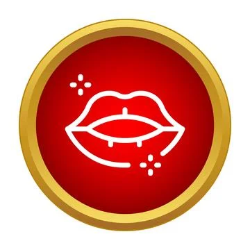 Vampire lips icon representing halloween or fantasy Stock Illustration