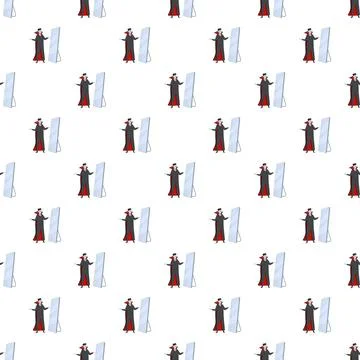 Vampire looking in mirror with no reflection pattern Stock Illustration